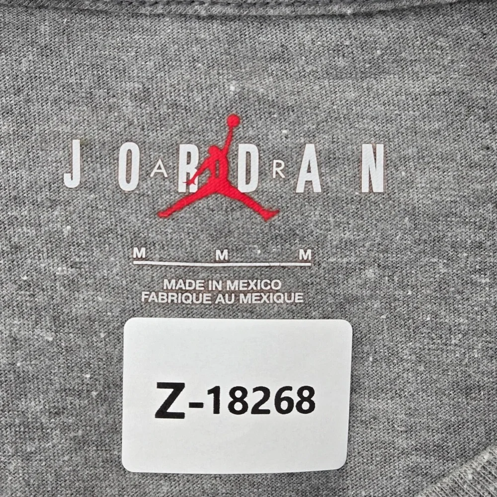 Jordan Men Shirt M Gray Logo Jumpman Graphic Short Sleeve Cotton‎
